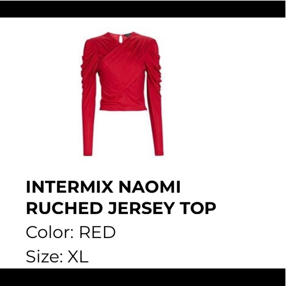 Super cute Intermix red rouge top. Side zip.
